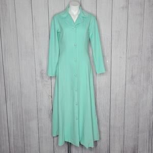 Vintage 70s Sears *At Home Wear* Fleece Maxi Shirt Dress